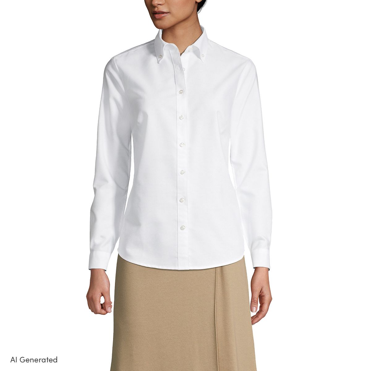 Lands' End School Uniform Women's Long Sleeve Oxford Dress Shirt - thumbnail 6