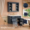 36'' Modern Bathroom Vanity with Sink and Medicine Cabinet, Freestanding Storage with 2 Doors and 3 Drawers-3irtyhousy - 3 of 4