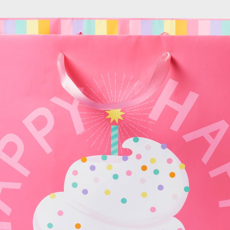 Large Happy Birthday Cupcake Square Gift Bag - Spritz&#8482;, 3 of 4