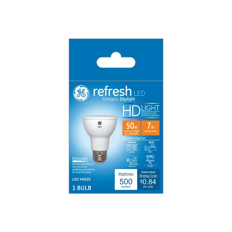GE 7W 50W Equivalent Refresh LED HD Light Bulbs Outdoor Rated Daylight, 1 of 4