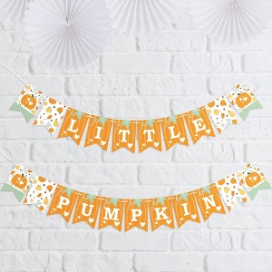 Big Dot of Happiness Little Pumpkin - Fall Birthday Party or Baby Shower Mini Pennant Banner - 1 of 4