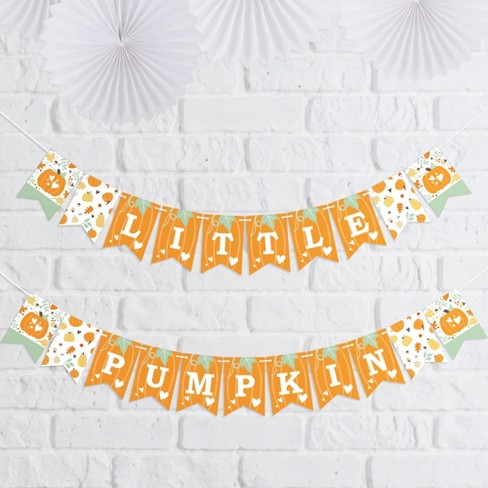 Big Dot of Happiness Little Pumpkin - Fall Birthday Party or Baby Shower Mini Pennant Banner - image 1 of 4