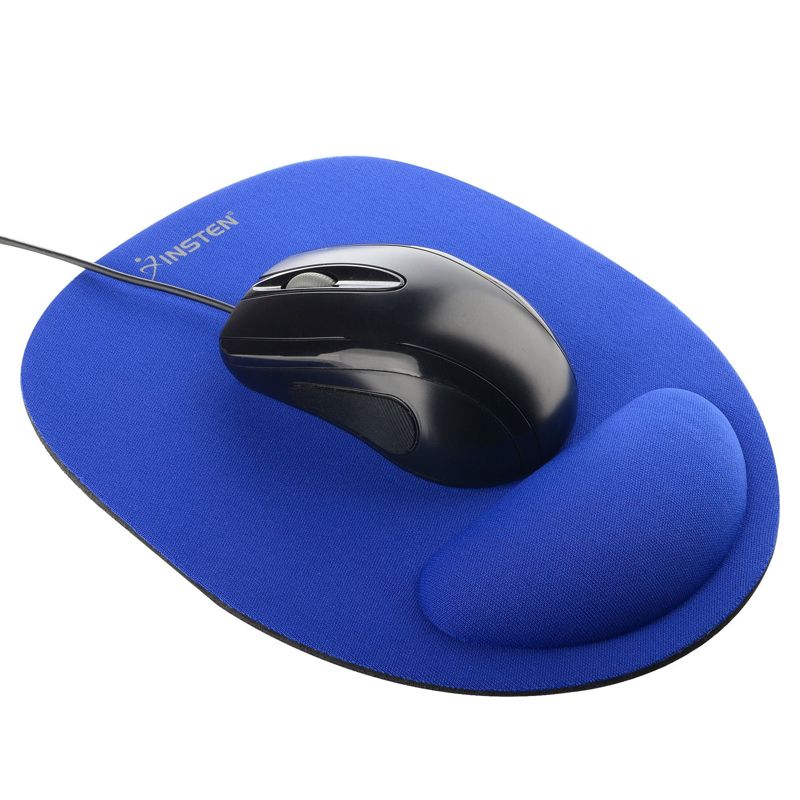 INSTEN Wrist Comfort Mouse Pad For Optical / Trackball Mouse, Blue, 1 of 6