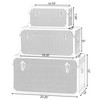 Vintiquewise Faux Leather Storage Trunk Set of 3 - 4 of 4