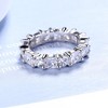 14K White Gold Brilliant & Princess Cut Eternity Ring with Simulated Diamonds - 2 of 4