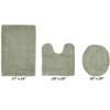 Edge Bath Rug 100% Premium Cotton Ultra-Soft Water Absorbent Tufted Solid Reversible 3 Piece Bathroom Rug Set for Machine Washable Bathmat - 2 of 4