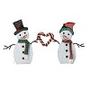 Wovenbyrd Holiday Time Set of 2 Light-Up Snowman Couple with Heart-Shaped Candy Cane Family Christmas Decoration, - 2 of 4