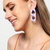 SOHI Women's Lilac Chainlink Drop Earrings - 3 of 3