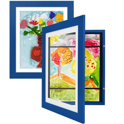 Americanflat Kids Art Frame 10x12.5 inches with 8.5x11 inches Mat - Composite Wood And Glass (2 Pack)