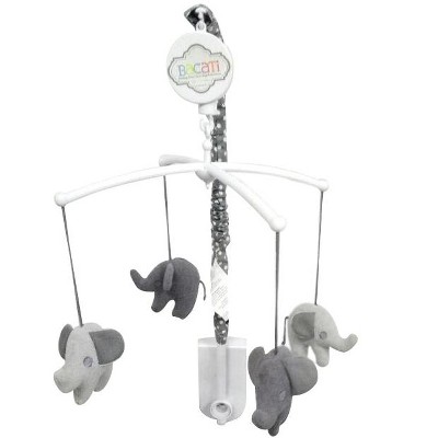 Bacati - Elephants White/Grey Musical Mobile