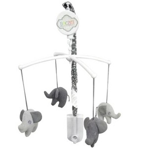 Bacati - Elephants White/Grey Musical Mobile - 1 of 4