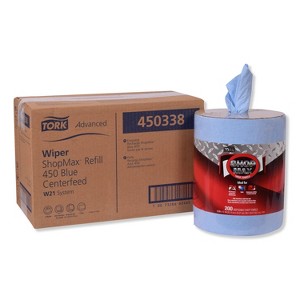 Tork Advanced ShopMax Wiper 450, Centerfeed Refill, 9.9 x 13.1, Blue, 200/Roll, 2 Rolls/Carton - 1 of 4