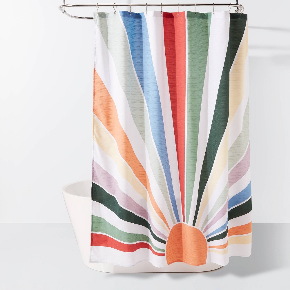 Photos - Shower Curtain Rainbow Sunshine  - Room Essentials™: Polyester, Machine Was