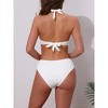 INSPIRE CHIC Women's O Ring Seashell Pendants Ribbed Bikini Sets, Halter Top Triangle Bottoms Swimwear Bathing Suits 1 Set - 3 of 4
