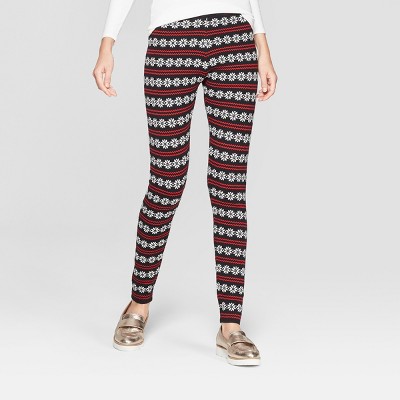 Womens Christmas Snowflake Sweater Leggings - 33 Degrees (Juniors) Black XL  – Target Inventory Checker – BrickSeek