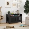 FURNIinspire Pet Crates and Houses Modern Hidden Cat Litter Box Cabinet Enclosure Furniture with Storable Top for Home, Black, 31.5"*19.8"*19.7" - 2 of 4