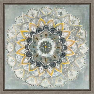 Amanti Art Sunburst (Mandala) by Danhui Nai Canvas Wall Art Print Framed 16 x 16-in.