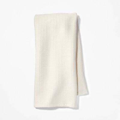 18" x 28" Vintage Waffle Kitchen Towel Cream - Figmint™: Cotton Terry, OEKO-TEX Certified, Machine Washable