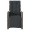 vidaXL Reclining Garden Chair Grey PE rattan, powder-coated steel Standard - 4 of 4