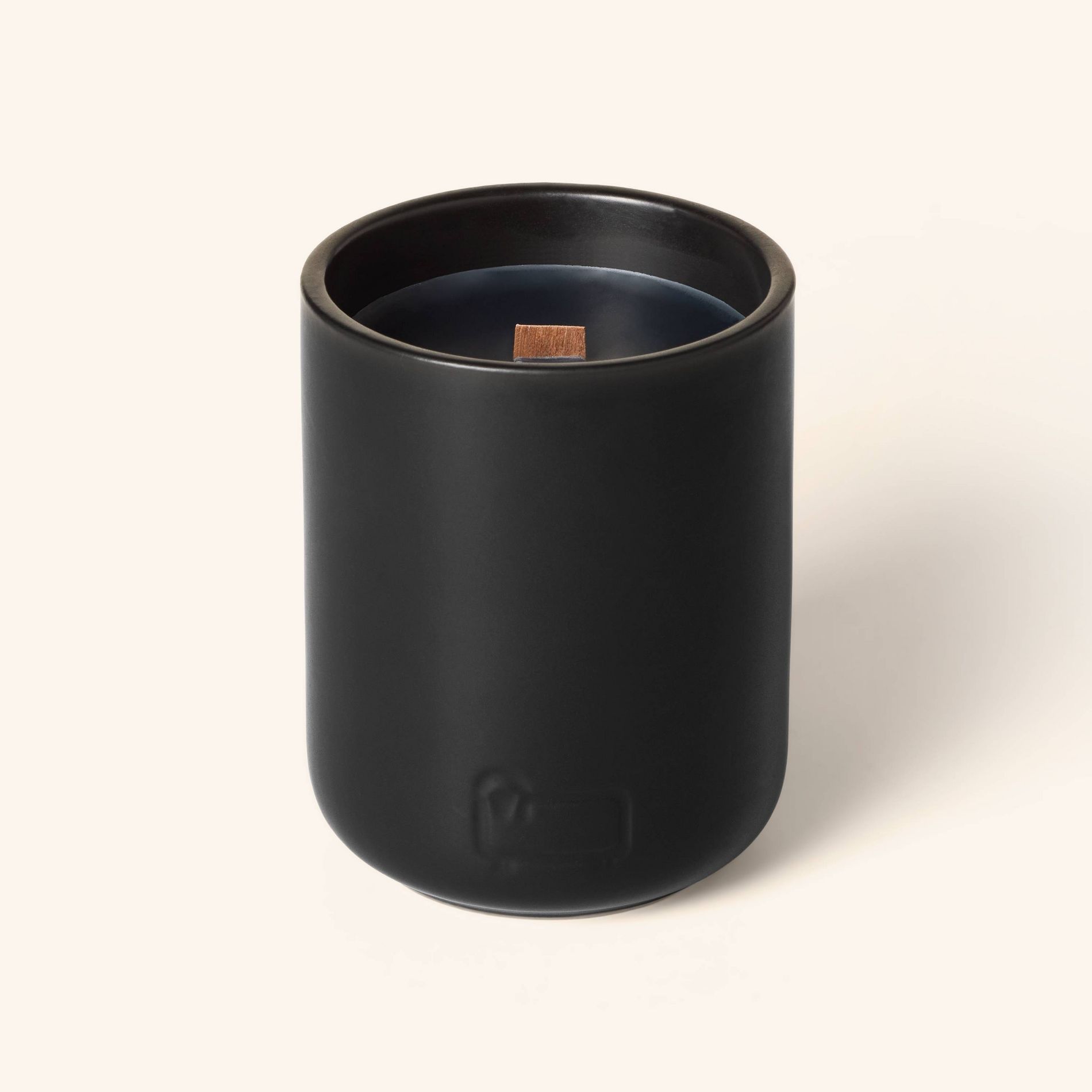 Wooden Wick Ceramic Charcoal Scented Jar Candle Matte Black 21oz - Woolrich x Target