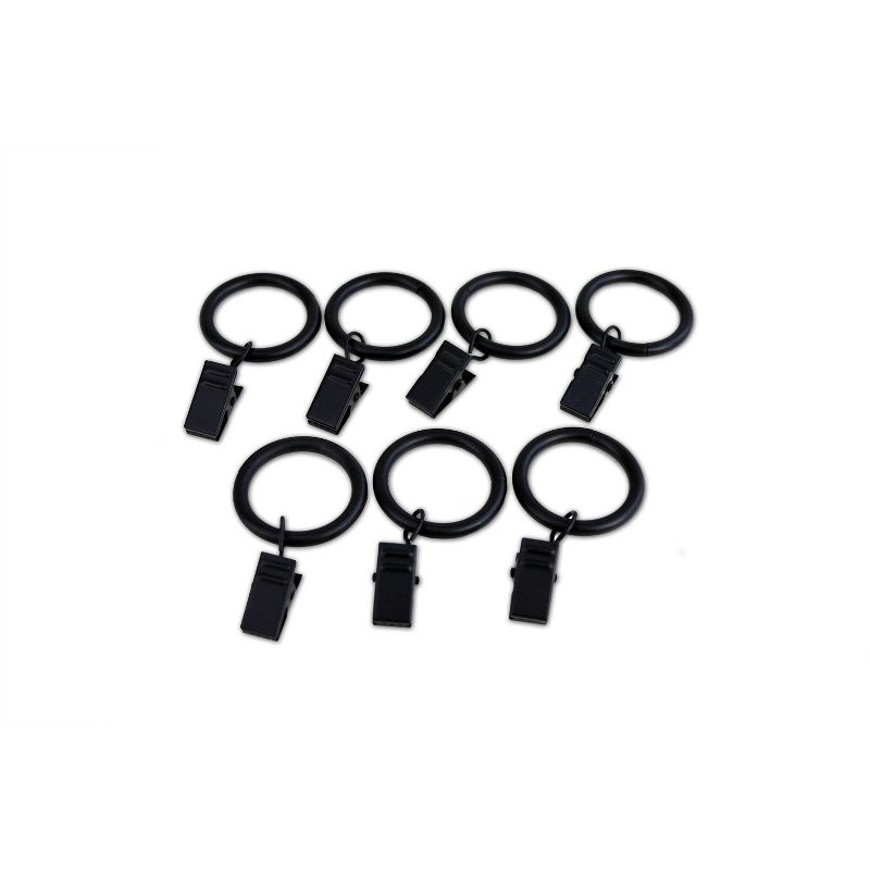 Versailles Home Fashions 7pk Steel Clip Window Curtain Rings - Black, 4 of 5