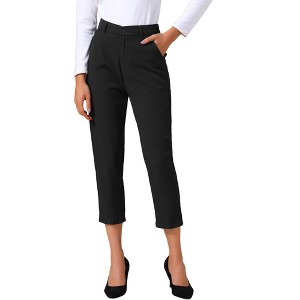 INSPIRE CHIC Women's Business Casual Cropped Length Work Office Trousers with Pockets - 1 of 4