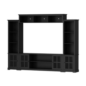 FUFU&GAGA 102'' Large Storage TV Stand,Wall Unit TV Console,Modular Entertainment Center with Hutch,Glass Door,Adjustable Shelves - 1 of 4