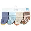 Hudson Baby Infant Boys Cotton Rich Newborn and Terry Socks, Soft Earth Tone Stripes - 2 of 4