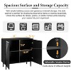 CAVINAS Minimalist Accent Cabinet with Geometric Doors,35" Storage Cabinet with Adjustable Shelves,Entryway Cabinet for Living Room,Bedroom and Office - 4 of 4