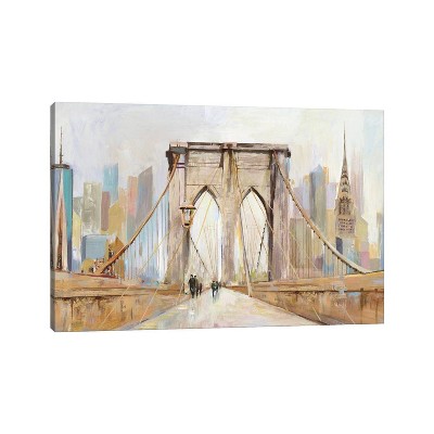iCanvas Brooklyn Bridge Walkway by Allison Pearce Canvas Print Wall Art