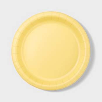 20ct 8.5" Disposable Dinner Plates Yellow - Spritz™