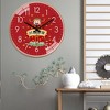 Chinese ethnic style wall clock with silent quartz movement, bedroom, living room, dining room, home decoration pendant - 2 of 4