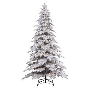 Haute Decor 7' Prelit Flocked Holland Snowy Fir Christmas Tree - 1 of 4