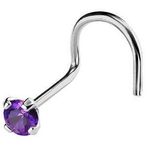 Jewelry Avalanche 22G 14K Gold Nose Screw Nose Stud with Amethyst Gemstone - 1 of 2