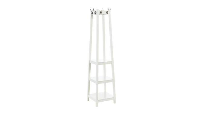 Rowan Transitional 8 Double Hooks and 3 Shelves Coat Rack in White Finish - Powell, 2 of 6, play video