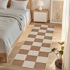 Washable Modern Living Room Rugs, Gingham Check Non Slip Bedroom Carpet, Geometric Checkered Indoor Floor Rugs for Dining Room - 2 of 4
