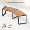 Costway Backless 2-Person Patio Curved Bench with Slatted Seat & Metal Legs Oil Painted - 3 of 4