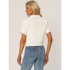 INSPIRE CHIC Women's Tweed Cropped Length Summer Short Sleeve Shirt with Tassel - 4 of 4