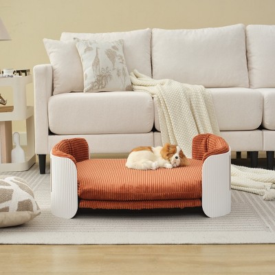 Raised Dog Sofa Bed, Supports 35-80 lbs, Removable Mattress Cover, Machine Washable Fabric, Dog Couch Sofa for Small & Medium Dogs–Cuddlewood
