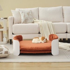 Raised Dog Sofa Bed, Supports 35-80 lbs, Removable Mattress Cover, Machine Washable Fabric, Dog Couch Sofa for Small & Medium Dogs–Cuddlewood - 1 of 4
