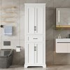 KWPZQEB 70.8" Bathroom Cabinet, Modern Narrow Storage Unit with 4 Barn Door & Drawer, Slim Freestanding Cabinet with Adjustable Shelf for Bathroom - 2 of 4