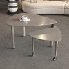 KWPZQEB Irregularity Coffee Table, Cocktail Table w/ 360¡ã Rotating Top, Modern Center Table w/ Wood Grain Veneer Tabletop for Living Room,Small Space - 2 of 4