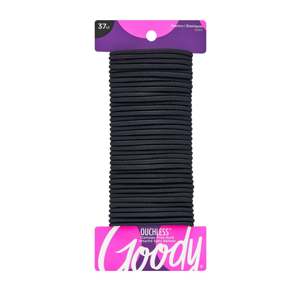 Photos - Hair Styling Product Goody Ouchless Elastics - Black - 37ct