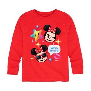 Boys' - Disney - Minnie Assorted Emojis Long Sleeve Graphic T-Shirt - 1 of 4