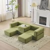 Lyngins Convertible Sectional Sofa with 3 Footrests, Ultra-Soft Chenille Fabric Floor Sofa Bed, Multi-Use Couch for Living Room, Dorms, Apartments - 4 of 4