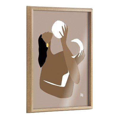Kate and Laurel Blake Night and Day Framed Printed Glass by Maggie Stephenson, 18x24, Natural