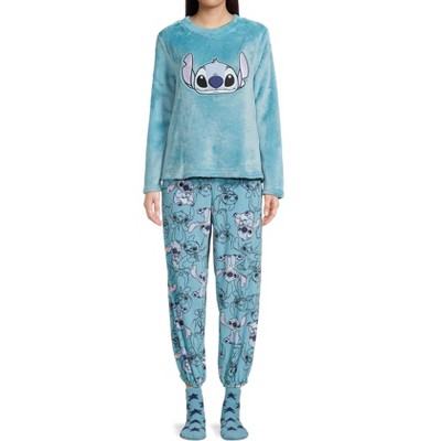 Disney Women's Stitch Experiment 626 Pajama Sleepwear 3-Piece Set