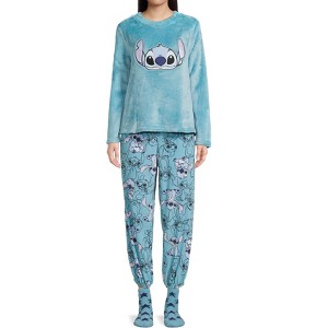 Disney Women's Stitch Experiment 626 Pajama Sleepwear 3-Piece Set - 1 of 4