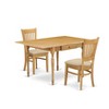 East West Furniture  3Pc Dining Table Set Includes a Wood Dining Table and 2 Kitchen Chairs with Solid Wood Seat Drop Leaf Table with Slat Back Chairs - 2 of 4
