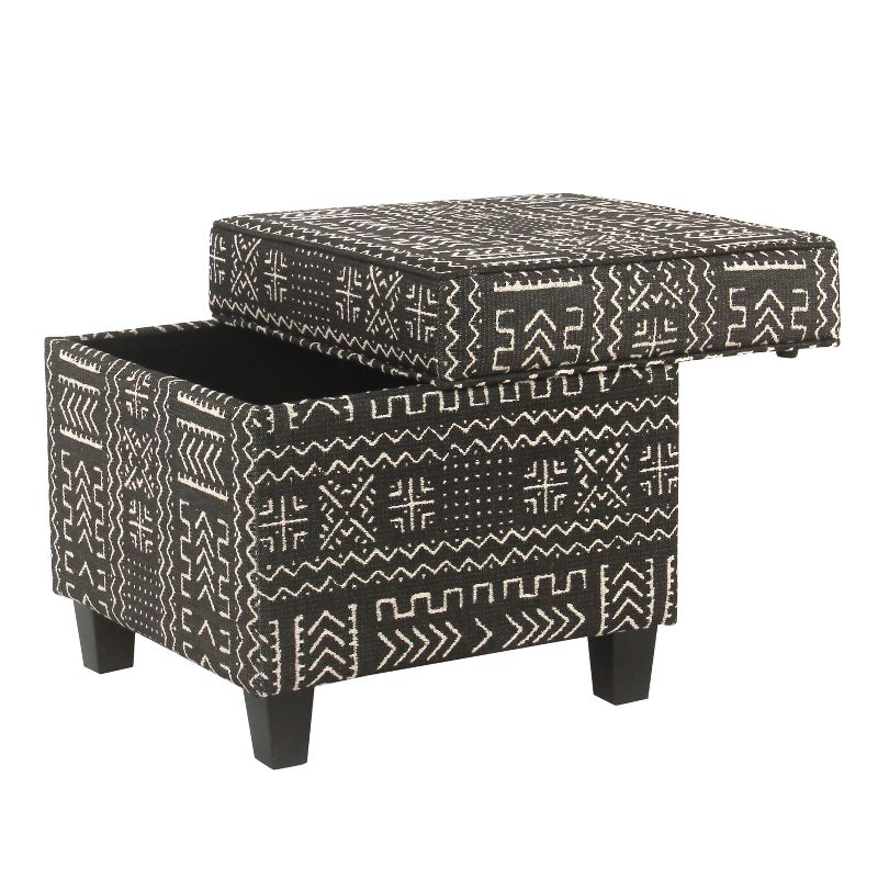 Square Storage Ottoman with Lift Off Top Onyx - HomePop, 4 of 10